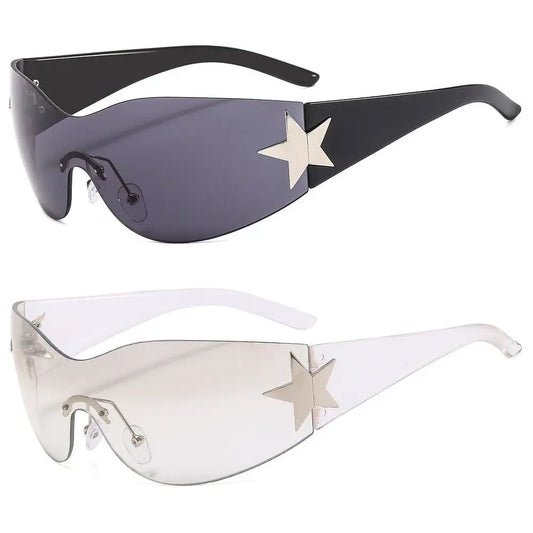 Y2K Rimless Punk Sunglasses - Luxury Wrap Around Shades for Men  Women - ZOOMNSTORE
