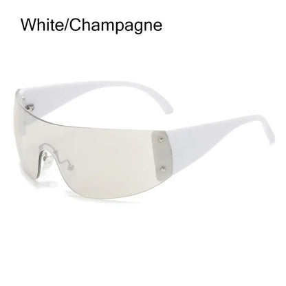Y2K Rimless Punk Sunglasses - Luxury Wrap Around Shades for Men  Women - ZOOMNSTORE