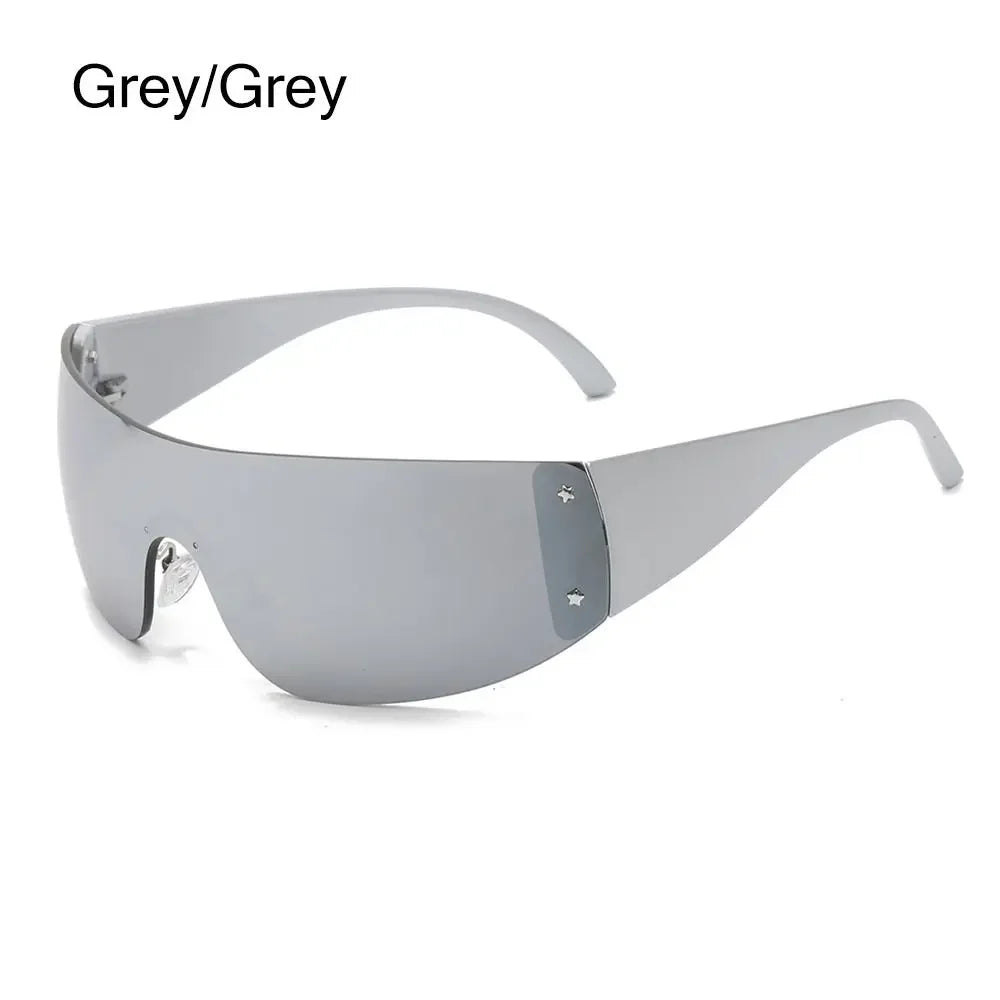 Y2K Rimless Punk Sunglasses - Luxury Wrap Around Shades for Men  Women - ZOOMNSTORE