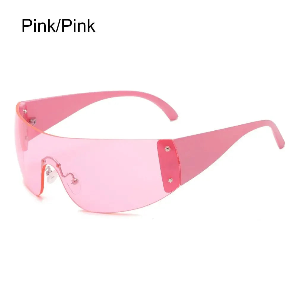 Y2K Rimless Punk Sunglasses - Luxury Wrap Around Shades for Men  Women - ZOOMNSTORE