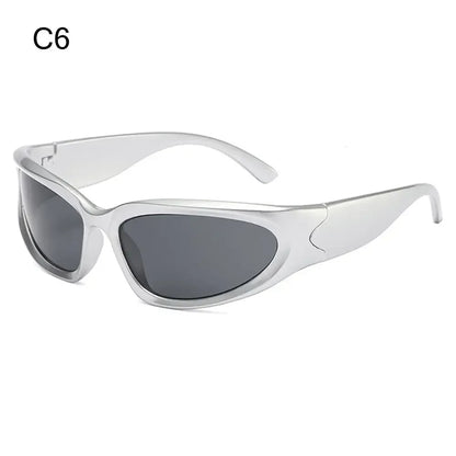 Y2K Rimless Punk Sunglasses - Luxury Wrap Around Shades for Men  Women - ZOOMNSTORE