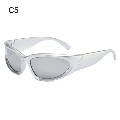 Y2K Rimless Punk Sunglasses - Luxury Wrap Around Shades for Men  Women - ZOOMNSTORE