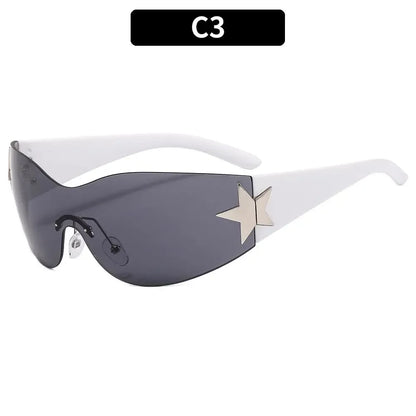Y2K Rimless Punk Sunglasses - Luxury Wrap Around Shades for Men  Women - ZOOMNSTORE