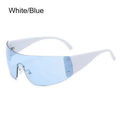 Y2K Rimless Punk Sunglasses - Luxury Wrap Around Shades for Men  Women - ZOOMNSTORE
