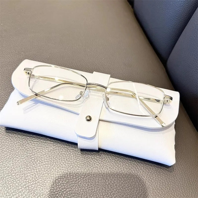 Y2K Vintage Glasses - Small Square Metal Eyeglasses With Blue Light Blocking - ZOOMNSTORE