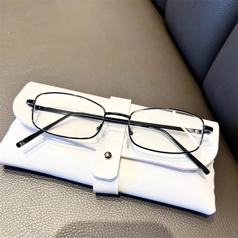 Y2K Vintage Glasses - Small Square Metal Eyeglasses With Blue Light Blocking - ZOOMNSTORE