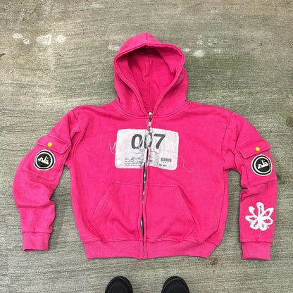Y2K Oversized Hoodie - Harajuku Hip Hop Streetwear with Patch Embroidery - ZOOMNSTORE