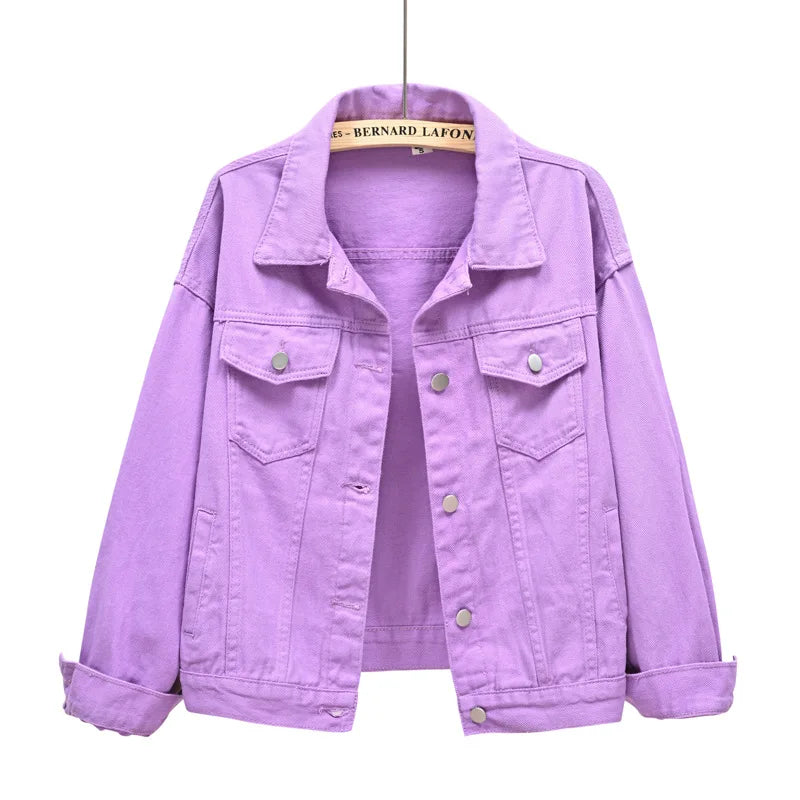 Y2k Denim Jeans Coat Cotton Women Button Spring Autumn Ropa Cardigan Punk Gothic Bomber Jacket Windbreaker Elegant Jackets - ZOOMNSTORE