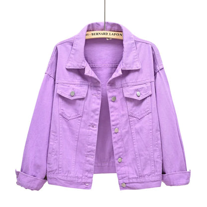 Y2k Denim Jeans Coat Cotton Women Button Spring Autumn Ropa Cardigan Punk Gothic Bomber Jacket Windbreaker Elegant Jackets - ZOOMNSTORE