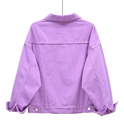 Y2k Denim Jeans Coat Cotton Women Button Spring Autumn Ropa Cardigan Punk Gothic Bomber Jacket Windbreaker Elegant Jackets - ZOOMNSTORE