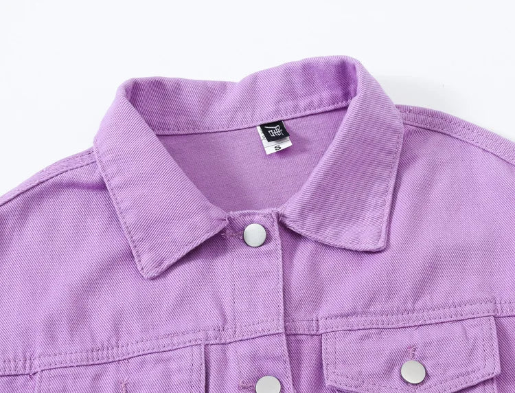 Y2k Denim Jeans Coat Cotton Women Button Spring Autumn Ropa Cardigan Punk Gothic Bomber Jacket Windbreaker Elegant Jackets - ZOOMNSTORE