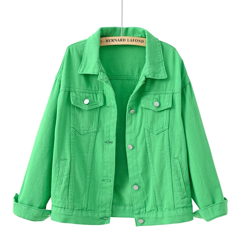 Y2k Denim Jeans Coat Cotton Women Button Spring Autumn Ropa Cardigan Punk Gothic Bomber Jacket Windbreaker Elegant Jackets - ZOOMNSTORE