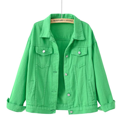 Y2k Denim Jeans Coat Cotton Women Button Spring Autumn Ropa Cardigan Punk Gothic Bomber Jacket Windbreaker Elegant Jackets - ZOOMNSTORE