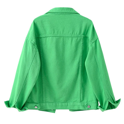 Y2k Denim Jeans Coat Cotton Women Button Spring Autumn Ropa Cardigan Punk Gothic Bomber Jacket Windbreaker Elegant Jackets - ZOOMNSTORE