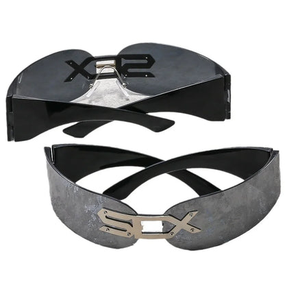Rimless Steampunk Sunglasses - Y2K Futuristic Punk Shades for Men  Women - ZOOMNSTORE