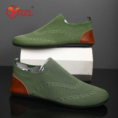 YRZL Loafers Men Soft Driving Moccasins High Quality Flats Male Walking Shoes Breathable Mesh Casual Loafers Slip on Mens Shoes - ZOOMNSTORE