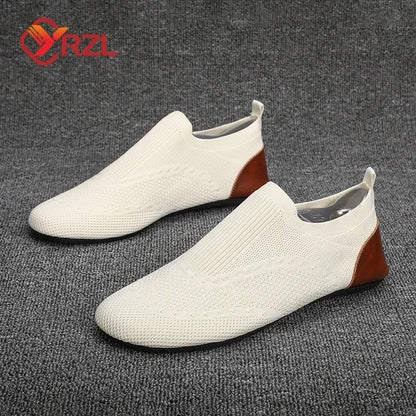 YRZL Loafers Men Soft Driving Moccasins High Quality Flats Male Walking Shoes Breathable Mesh Casual Loafers Slip on Mens Shoes - ZOOMNSTORE