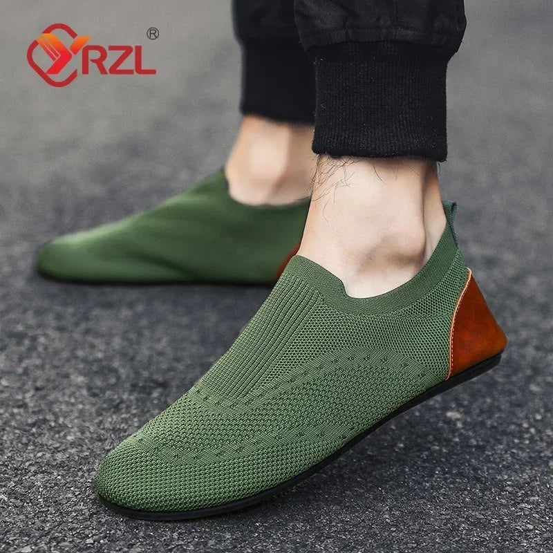 YRZL Loafers Men Soft Driving Moccasins High Quality Flats Male Walking Shoes Breathable Mesh Casual Loafers Slip on Mens Shoes - ZOOMNSTORE