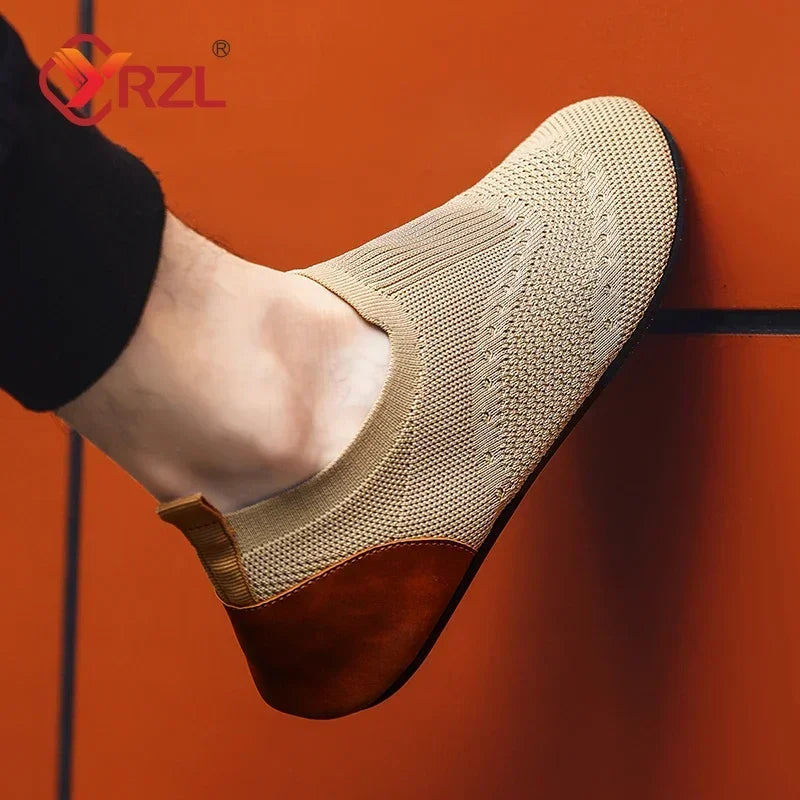 YRZL Loafers Men Soft Driving Moccasins High Quality Flats Male Walking Shoes Breathable Mesh Casual Loafers Slip on Mens Shoes - ZOOMNSTORE