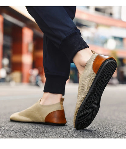 YRZL Loafers Men Soft Driving Moccasins High Quality Flats Male Walking Shoes Breathable Mesh Casual Loafers Slip on Mens Shoes - ZOOMNSTORE