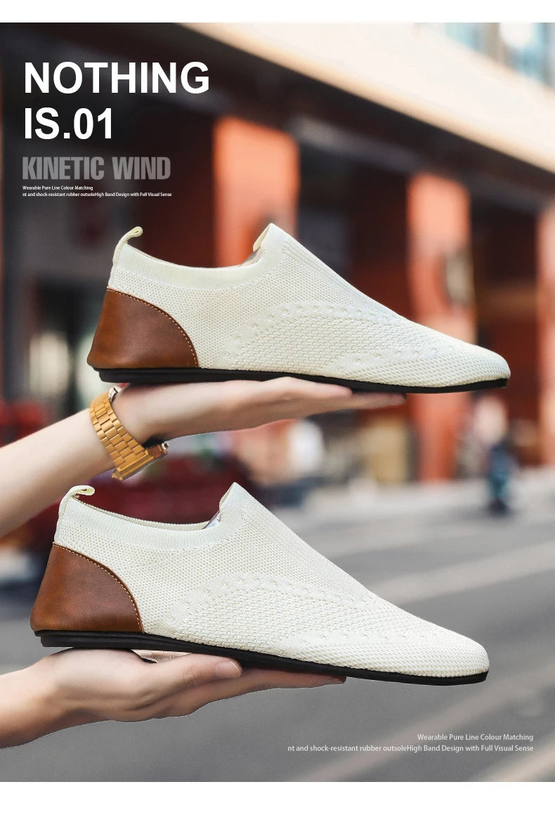 YRZL Loafers Men Soft Driving Moccasins High Quality Flats Male Walking Shoes Breathable Mesh Casual Loafers Slip on Mens Shoes - ZOOMNSTORE