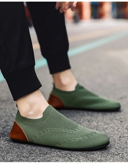 YRZL Loafers Men Soft Driving Moccasins High Quality Flats Male Walking Shoes Breathable Mesh Casual Loafers Slip on Mens Shoes - ZOOMNSTORE