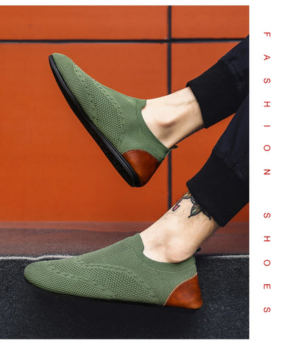 YRZL Loafers Men Soft Driving Moccasins High Quality Flats Male Walking Shoes Breathable Mesh Casual Loafers Slip on Mens Shoes - ZOOMNSTORE