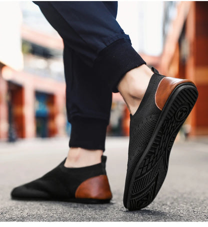 YRZL Loafers Men Soft Driving Moccasins High Quality Flats Male Walking Shoes Breathable Mesh Casual Loafers Slip on Mens Shoes - ZOOMNSTORE