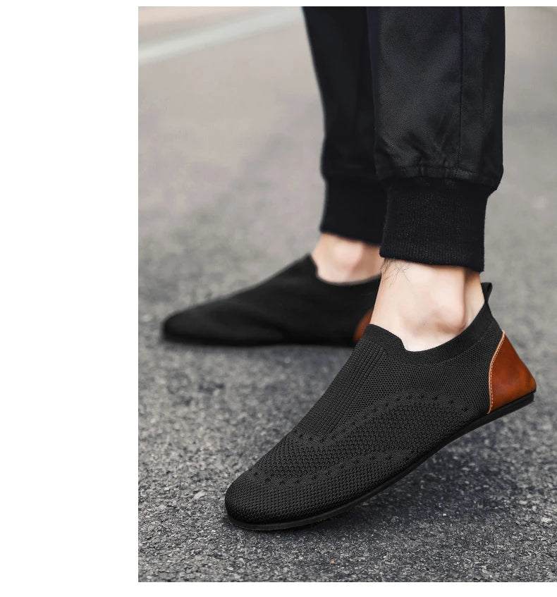 YRZL Loafers Men Soft Driving Moccasins High Quality Flats Male Walking Shoes Breathable Mesh Casual Loafers Slip on Mens Shoes - ZOOMNSTORE