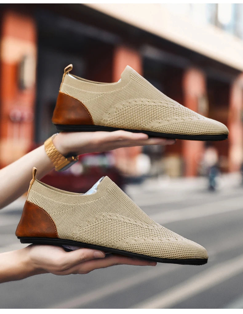 YRZL Loafers Men Soft Driving Moccasins High Quality Flats Male Walking Shoes Breathable Mesh Casual Loafers Slip on Mens Shoes - ZOOMNSTORE