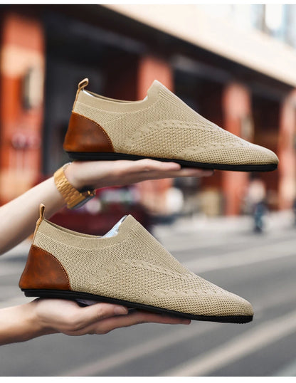 YRZL Loafers Men Soft Driving Moccasins High Quality Flats Male Walking Shoes Breathable Mesh Casual Loafers Slip on Mens Shoes - ZOOMNSTORE