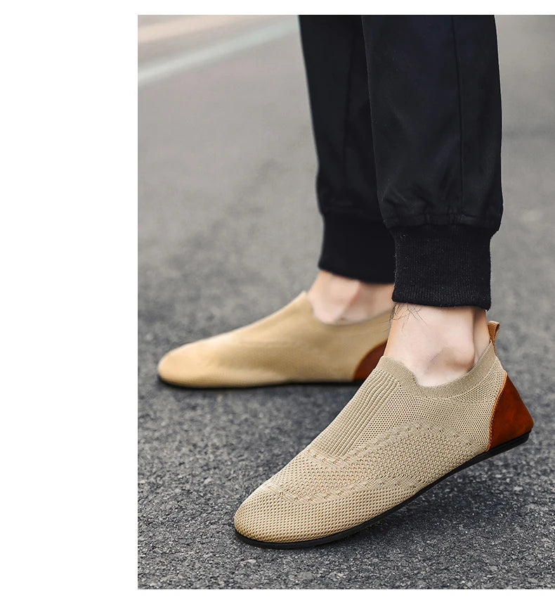 YRZL Loafers Men Soft Driving Moccasins High Quality Flats Male Walking Shoes Breathable Mesh Casual Loafers Slip on Mens Shoes - ZOOMNSTORE