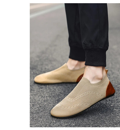 YRZL Loafers Men Soft Driving Moccasins High Quality Flats Male Walking Shoes Breathable Mesh Casual Loafers Slip on Mens Shoes - ZOOMNSTORE