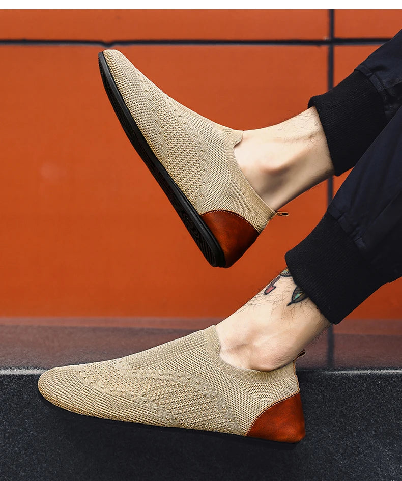 YRZL Loafers Men Soft Driving Moccasins High Quality Flats Male Walking Shoes Breathable Mesh Casual Loafers Slip on Mens Shoes - ZOOMNSTORE