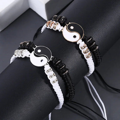 Yin Yang Couple Bracelets - Handmade Adjustable Friendship Bangles for Lovers - ZOOMNSTORE