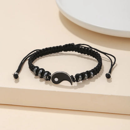 Yin Yang Couple Bracelets - Handmade Adjustable Friendship Bangles for Lovers - ZOOMNSTORE