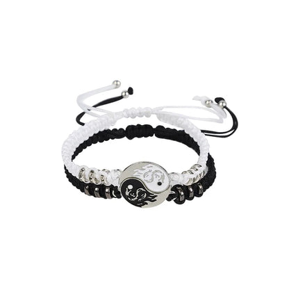 Yin Yang Couple Bracelets - Handmade Adjustable Friendship Bangles for Lovers - ZOOMNSTORE