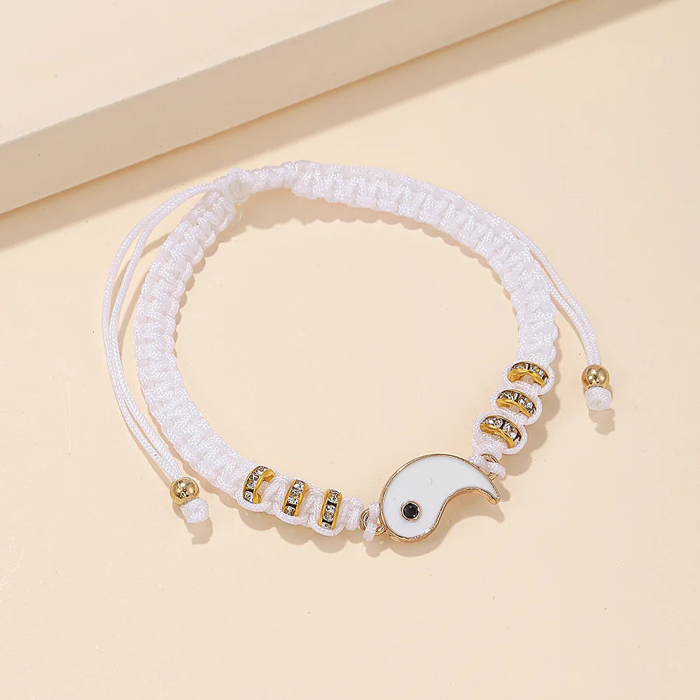 Yin Yang Couple Bracelets - Handmade Adjustable Friendship Bangles for Lovers - ZOOMNSTORE