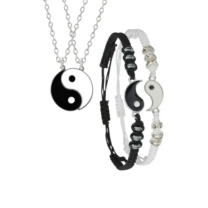 Yin Yang Couple Bracelets - Handmade Adjustable Friendship Bangles for Lovers - ZOOMNSTORE