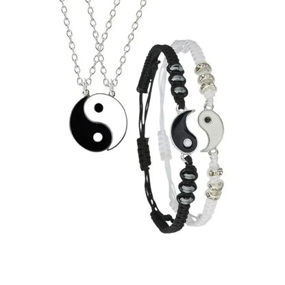 Yin Yang Couple Bracelets - Handmade Adjustable Friendship Bangles for Lovers - ZOOMNSTORE