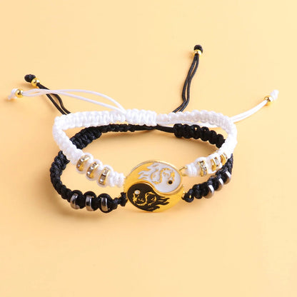 Yin Yang Couple Bracelets - Handmade Adjustable Friendship Bangles for Lovers - ZOOMNSTORE