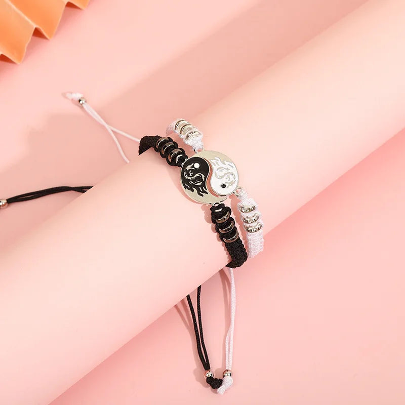 Yin Yang Couple Bracelets - Handmade Adjustable Friendship Bangles for Lovers - ZOOMNSTORE