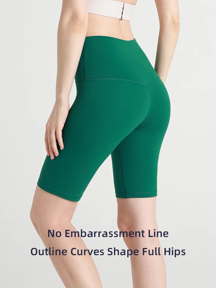 Yoga Shorts Women - Five-Point Cycling Shorts | Tight Fit Fitness Pants with Seam Pockets - ZOOMNSTORE