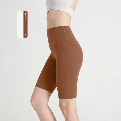 Yoga Shorts Women - Five-Point Cycling Shorts | Tight Fit Fitness Pants with Seam Pockets - ZOOMNSTORE