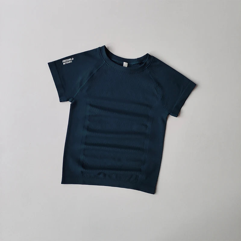 Yoga Set for Women - Short Sleeve Top  Tights Breathable Stretch Fitness Wear - ZOOMNSTORE