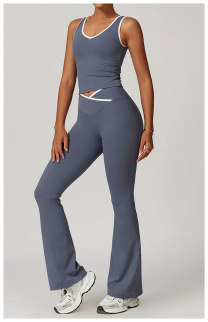 Yoga Workout Set – High Waist Leggings & Sports Bra Outfit | Breathable Fitness Sportswear - ZOOMNSTORE