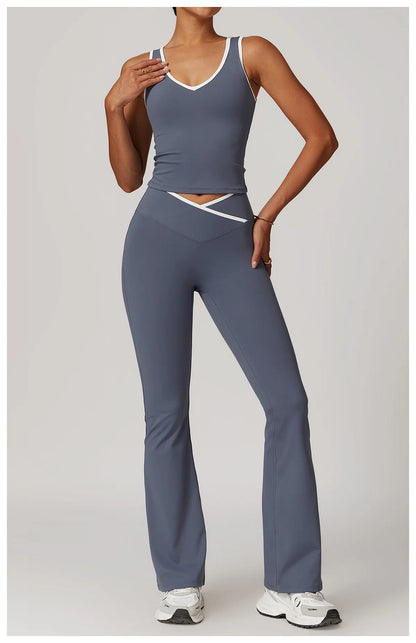 Yoga Workout Set – High Waist Leggings & Sports Bra Outfit | Breathable Fitness Sportswear - ZOOMNSTORE