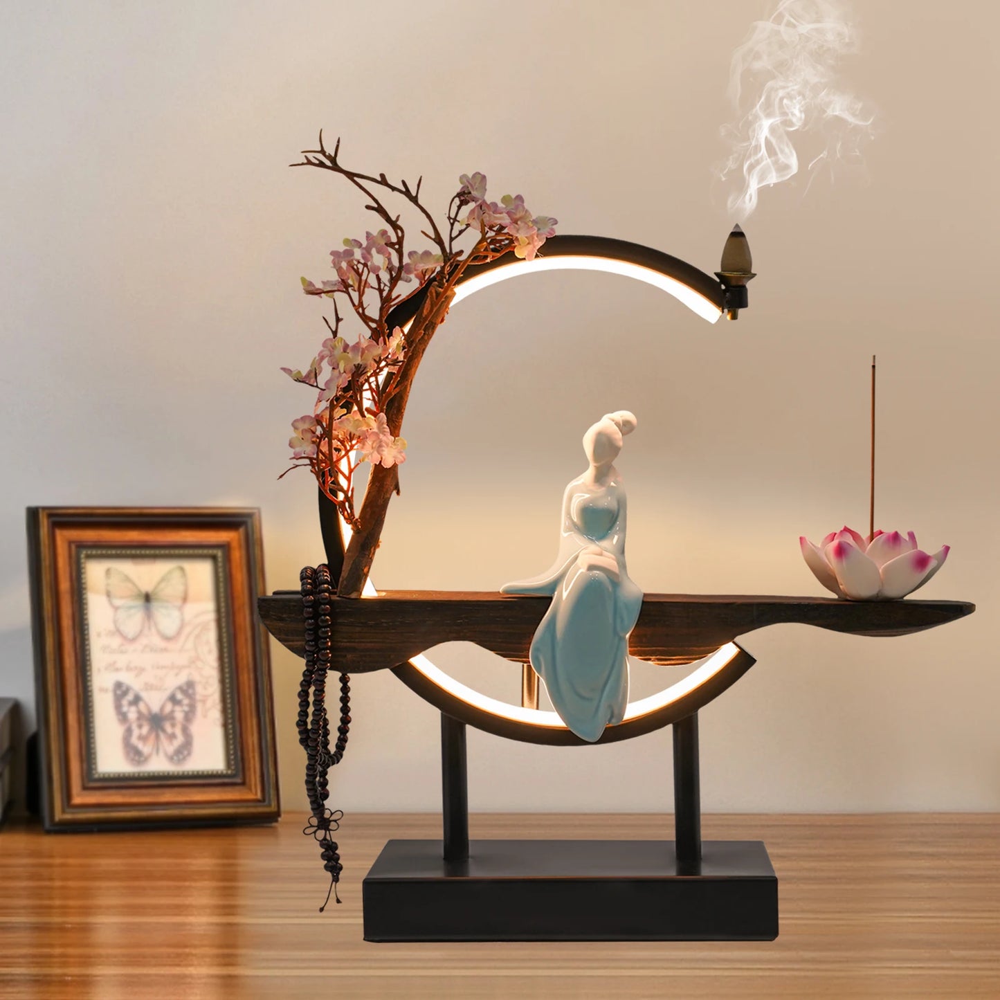 Zen Meditation Incense Burner Set - Unique Chinese Style Tabletop Decoration for Living Rooms  Tea Rooms - ZOOMNSTORE