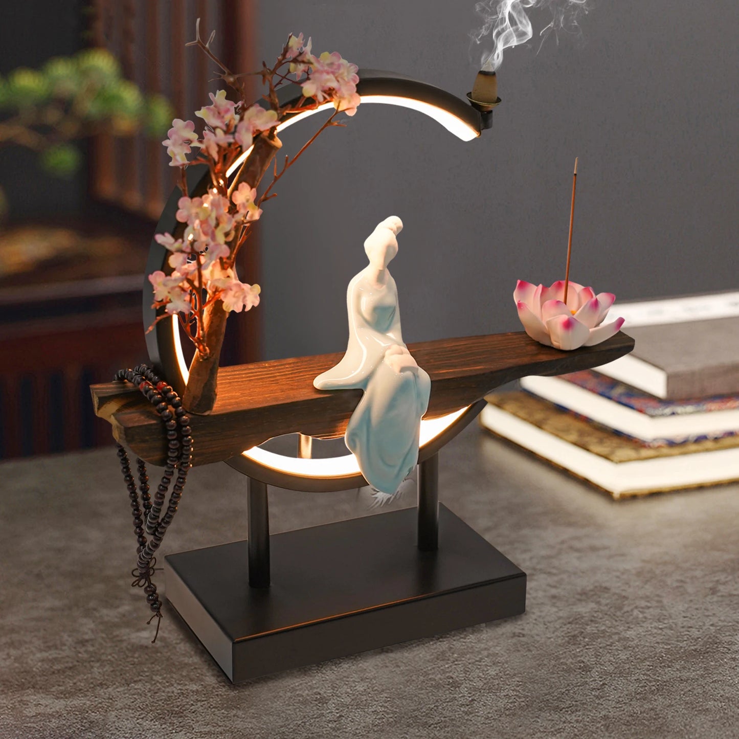 Zen Meditation Incense Burner Set - Unique Chinese Style Tabletop Decoration for Living Rooms  Tea Rooms - ZOOMNSTORE