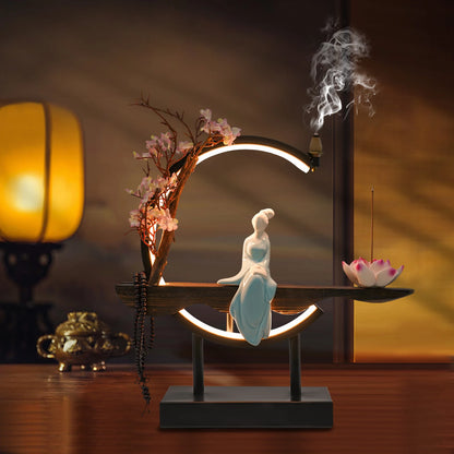 Zen Meditation Incense Burner Set - Unique Chinese Style Tabletop Decoration for Living Rooms  Tea Rooms - ZOOMNSTORE